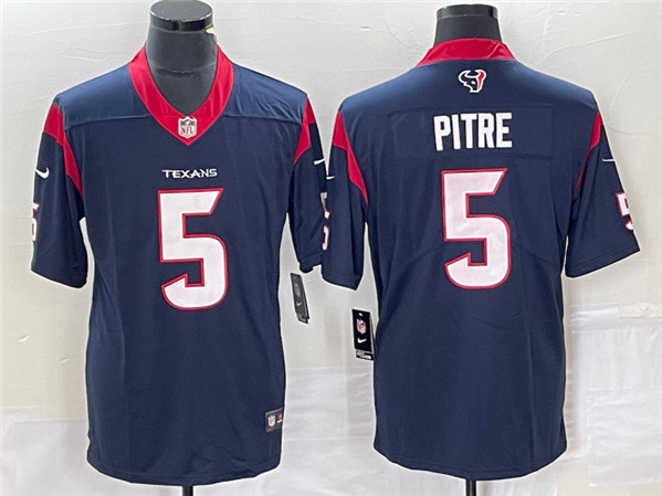 Men's Houston Texans #5 Jalen Pitre Navy Vapor Untouchable Limited Stitched Jersey